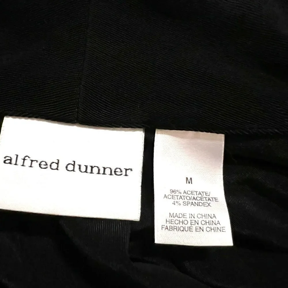 Alfred Dunner black cardigan with animal print trim